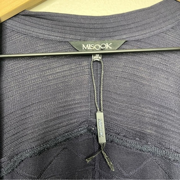 NEW Misook Women Cardigan Sweater Medium Navy Blue Open Knit Dolman Sleeve - Picture 8 of 8